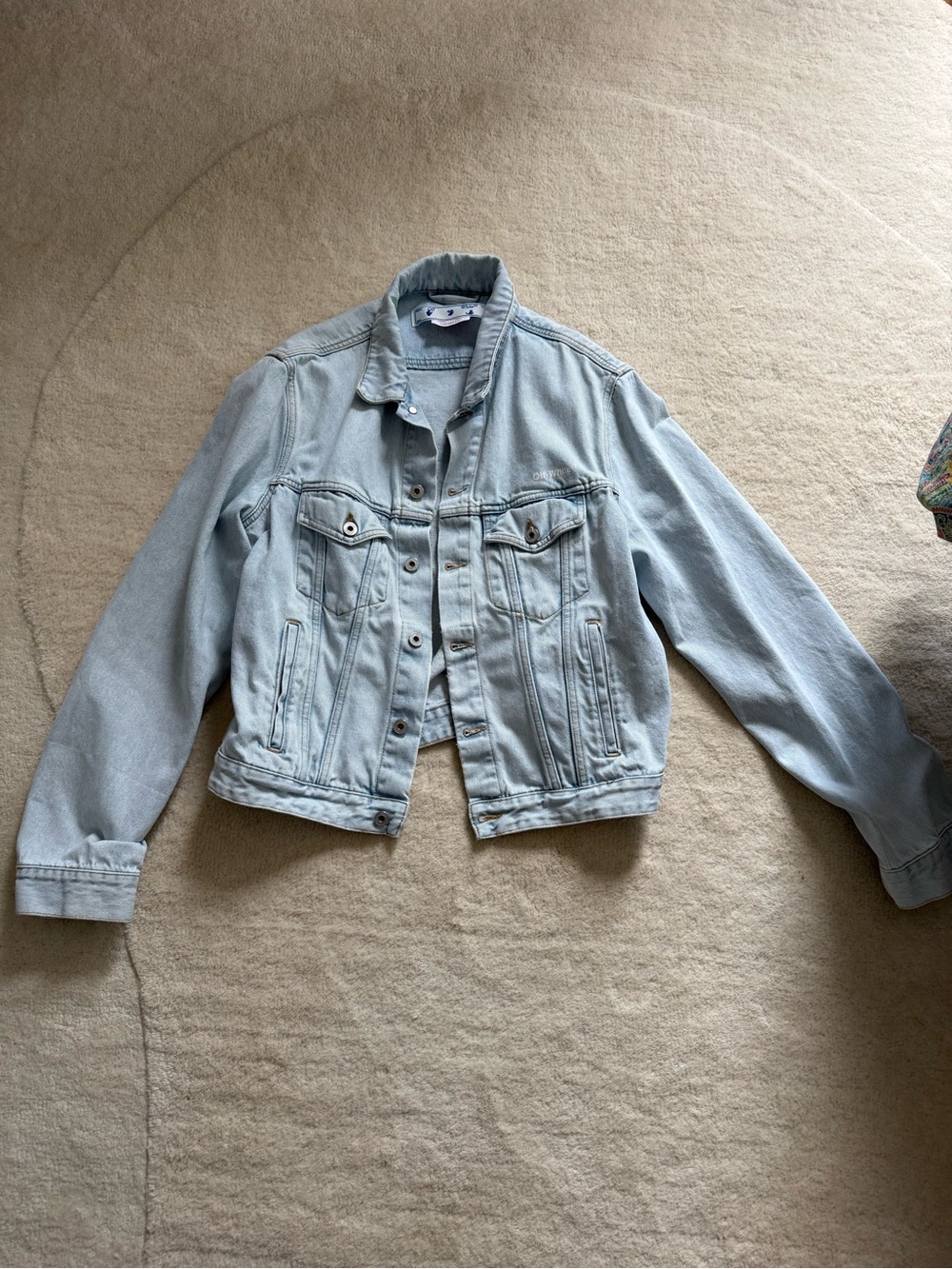 Off-White Light Blue Denim Jacket - 'PERMANENT' Label